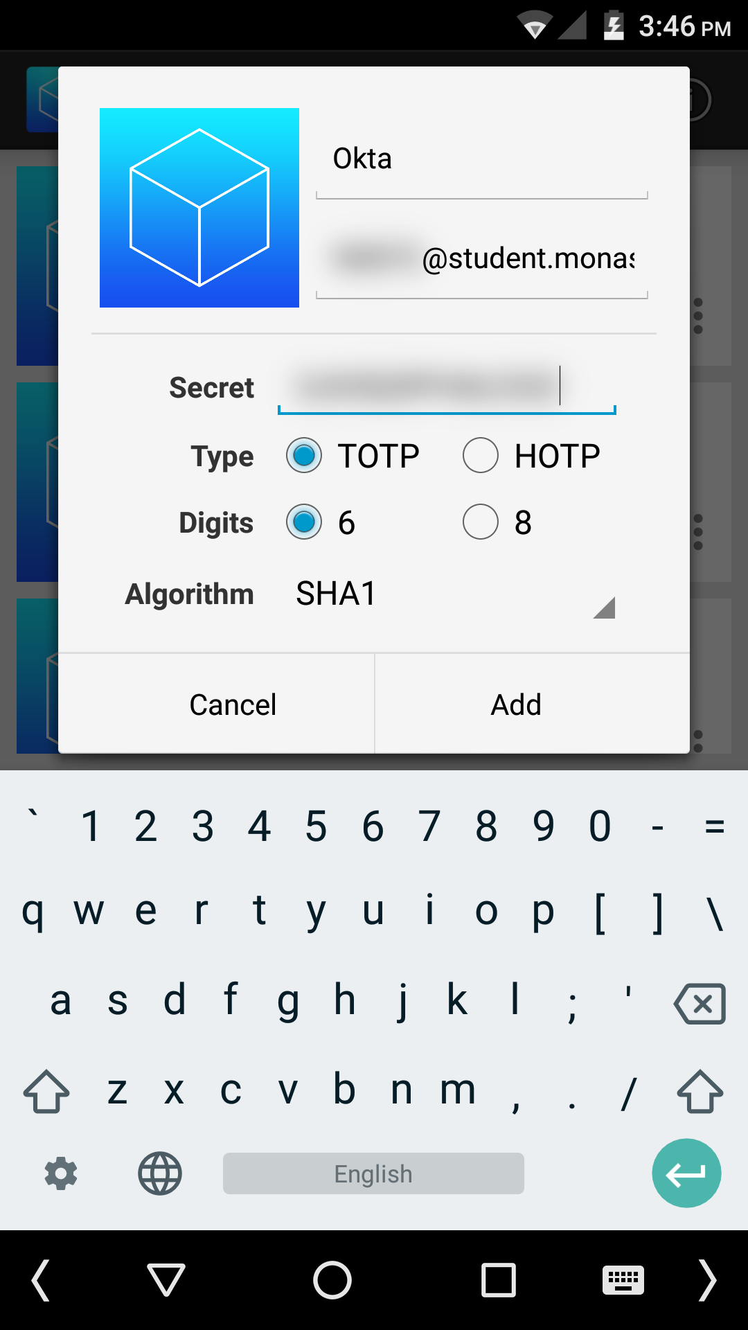 what is authenticator key totp