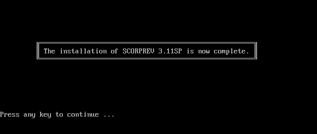 SCORPREV after installation