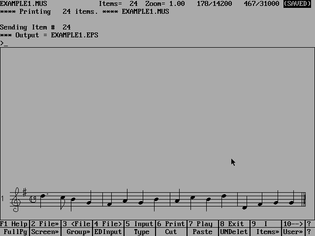 SCORE 4 after inputting example score