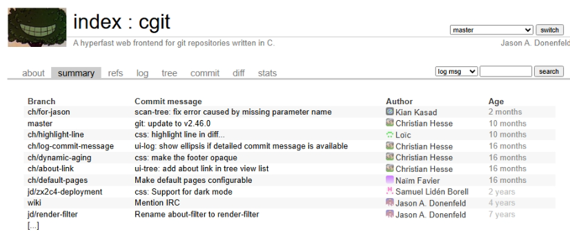 cgit user interface